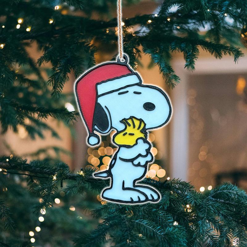 Snoopy hugging Woodstock Christmas Tree Ornament