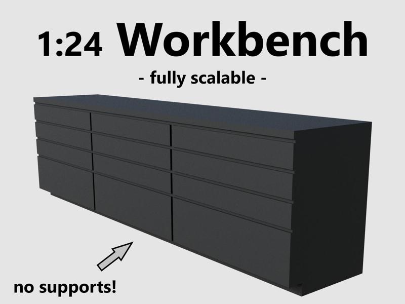 Workbench - 1:24 scale garage diorama accessories