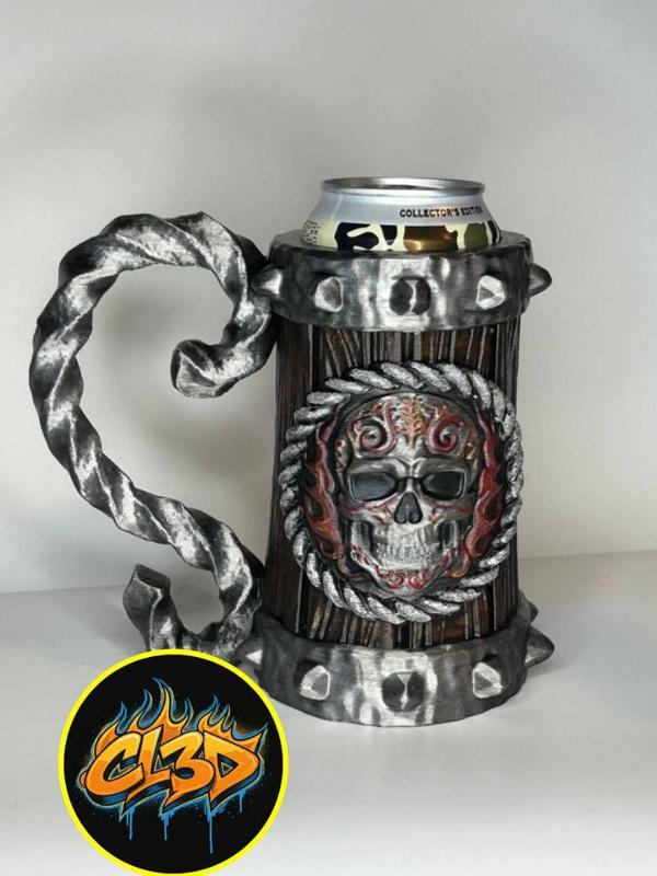 Tavern Stein - Flaming Skull - 12 ounce and tallboy models