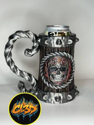 Tavern Stein - Flaming Skull - 12 ounce and tallboy models