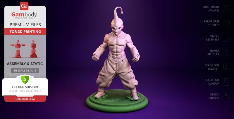 Kid Buu Dragon Ball STL files for 3D Printing | Assembly Model