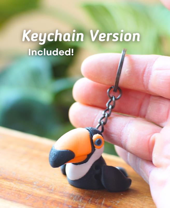 Twiddly Toucan- Articulated Fidget Toucan - Keychain - Ludo 3D Printed Flexy Fidget Toy