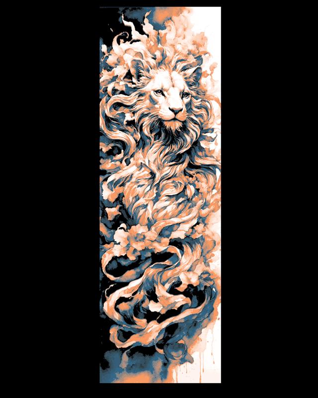 Artistic view of the spirit of the Lion - Set of Bookmarks