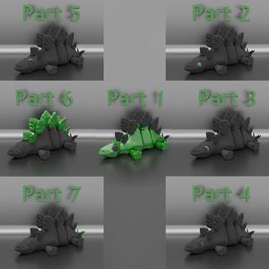Articulated Stegosaurus - separated Parts Puzzle!