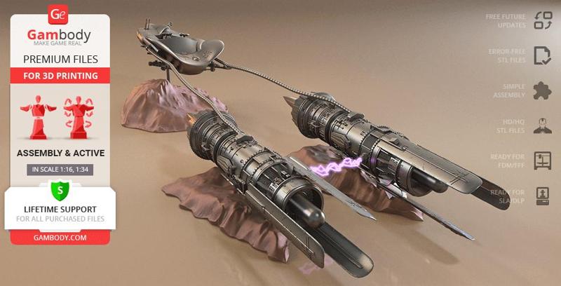 Anakin's Podracer 3D Printing Model | Assembly + Action