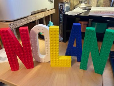 giant brick letters with holes for wall hanging