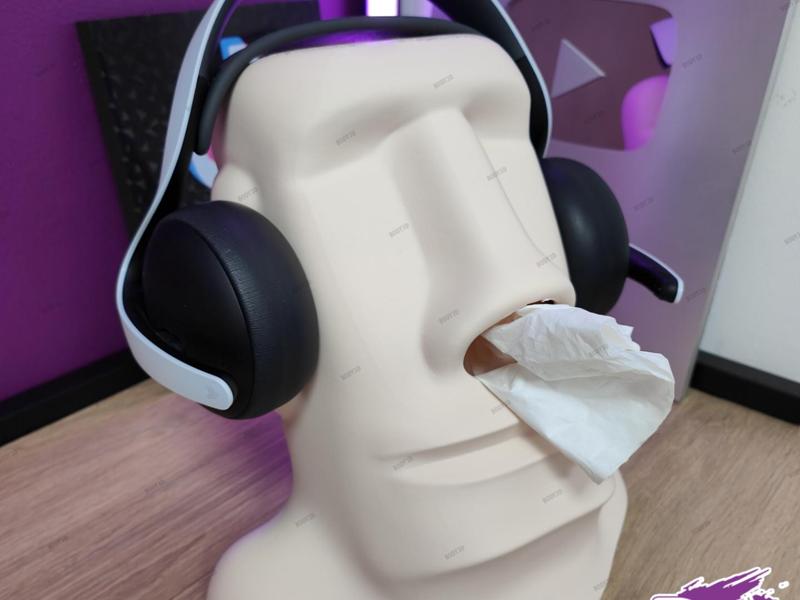 Moai Tissue Box and HeadPhone Holder - Supportless
