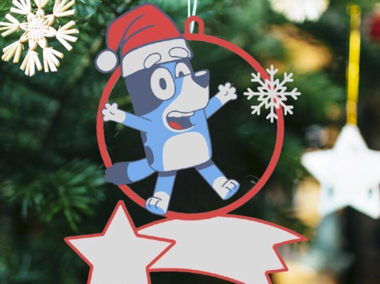 Bluey ornament Christmas only 4 colors
