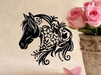Flower Horse Wall Art   