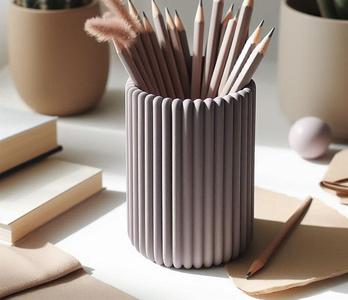 Modern designed Ribbed Pencil Holder, Pencil Cup