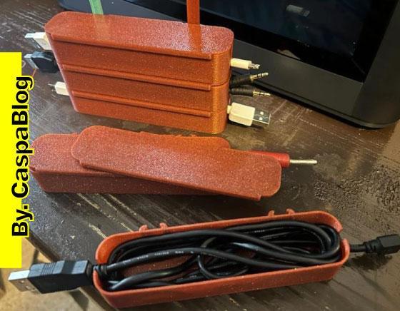 Cable Organizer: Tidy Cables + Hanging Guide for Block or Wall Mounting - organizzatore di cavi USB