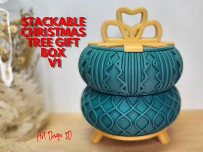 Stackable Christmas Tree Jewelry Gift Box V1