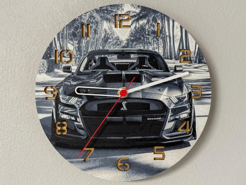 Wall / desk clock Ford Mustang GT500 HueForge