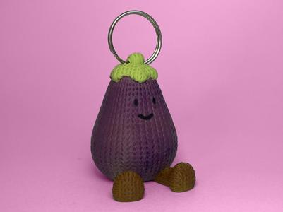 Crochet Aubergine Bag Charm/Keychain