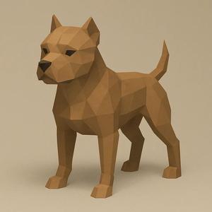 Dog Pitbull Low Poly   