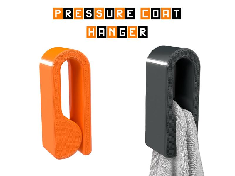 Pressure coat hanger