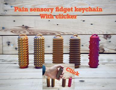 Pain Sensory keychain with clicker 