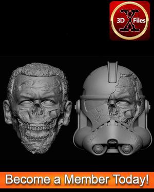 Zombie Clone Trooper – Star Wars Head Sculpts - Custom Action Figure – 3D Print File STL