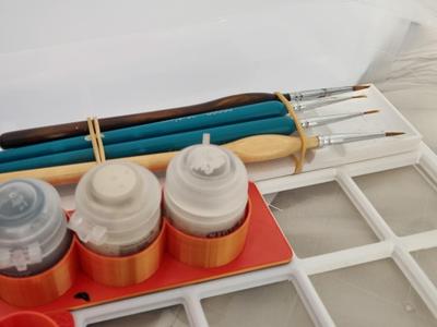 Gridfinity Paint Brush Rack with Drip Tray