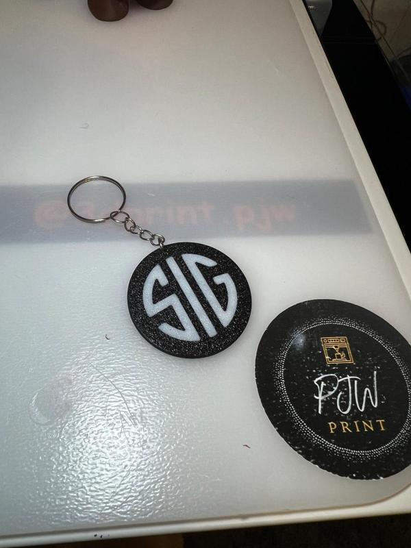 Sig sauer keychain double-sided