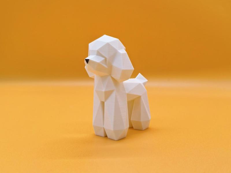 Low-poly Giant Poodle - Animal Sculpture Ornament