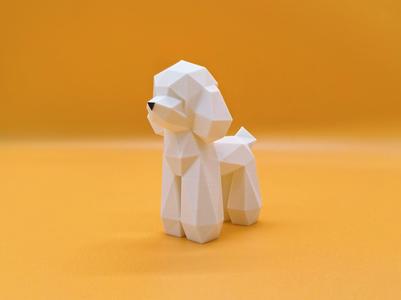 Low-poly Giant Poodle - Animal Sculpture Ornament