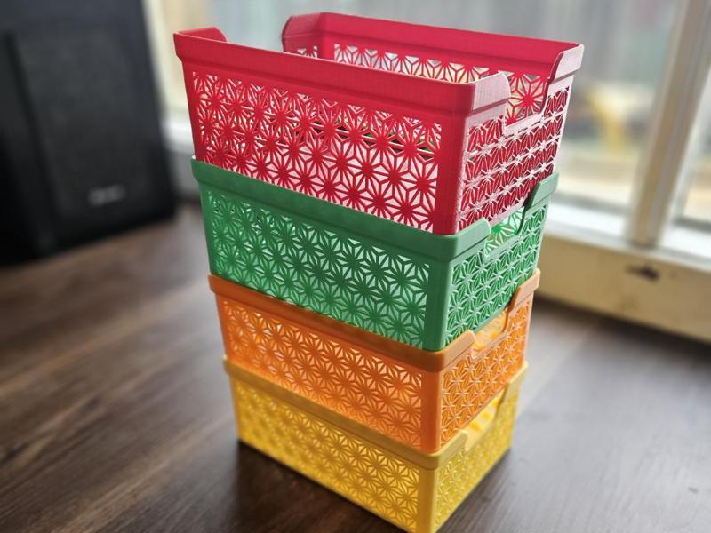 Kumiko Rectangular Stackable Basket