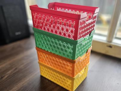 Kumiko Rectangular Stackable Basket
