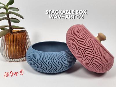 Jewelry Box Stackable Wave Art 02