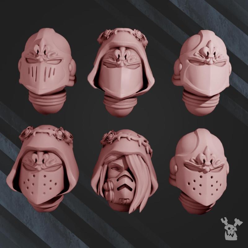 War Sisters Head Bits  Bloody Rose 2  Helmet Set x6