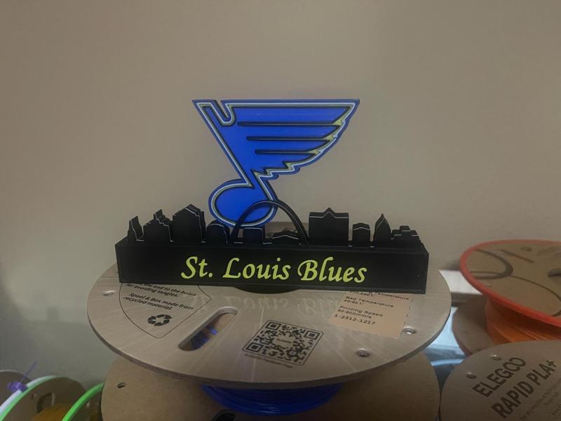 St louis Blues with skyline of St louis NHL