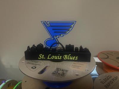 St louis Blues with skyline of St louis NHL