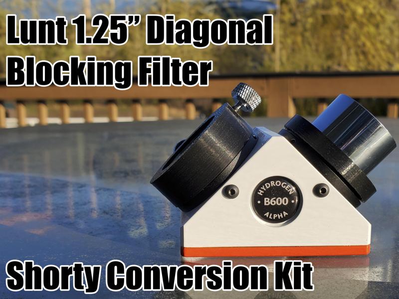 Lunt 1.25" Diagonal Blocking Filter Shorty Conversion Kit for Imaging and Barlows
