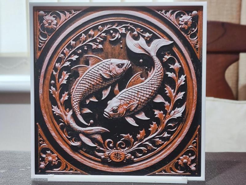 Wood Carving Fish - HueForge 3 Color
