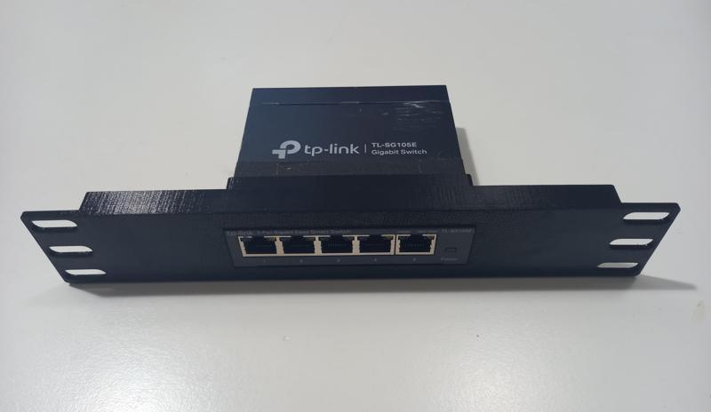 Sturdy 10 inch rack mount for the TL-SG105E consumer network switch