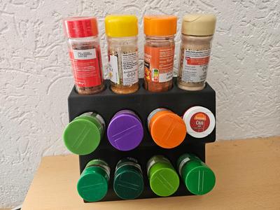Spice rack for 12 spice jars