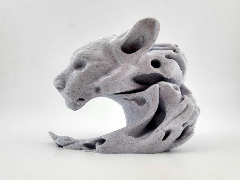 tiger cat sculpture stone or wood