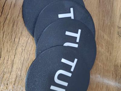 Round TUIIT coaster set 102 mm, 100 mm and 25mm