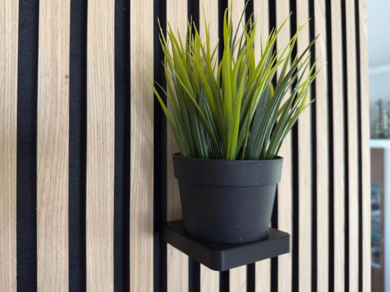 Acoustic Panel Plant Holder, no drilling