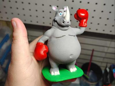 Cute Boxing Rhino