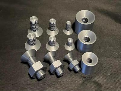 M8 M10 M12  FLATHEAD BOLTS + NUTS + THREAD INSERTS