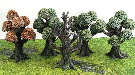 Set of 5 3d printable trees