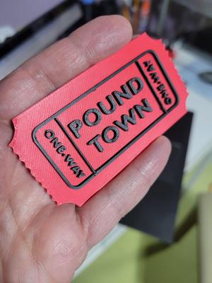 Pound Town Ticket - Valentine or Anniversary gift - One Way Ticket