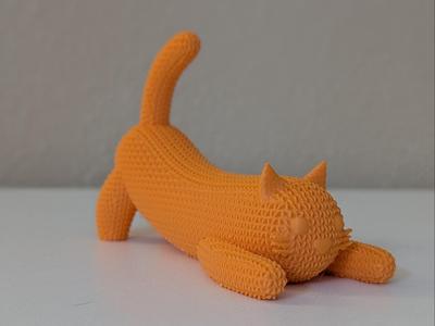 Knitted Long Cat Stretching