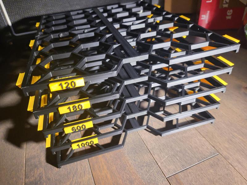 Full 9x13 sandpaper rack storage