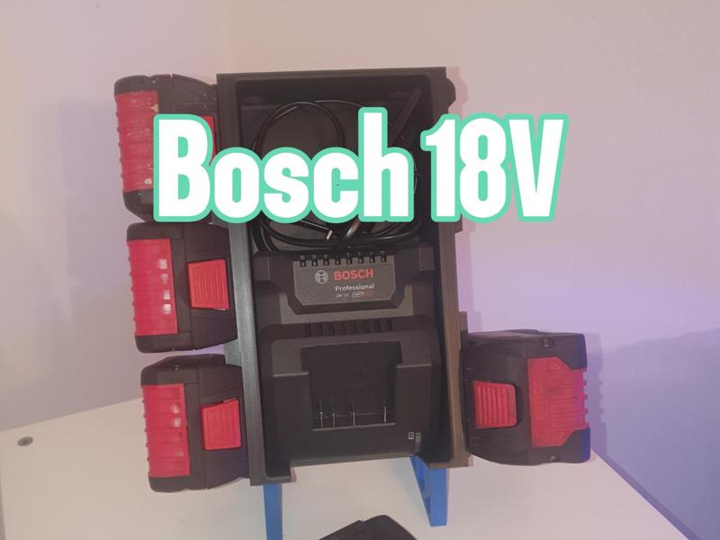 Bosch 18V battery stand, charger holder