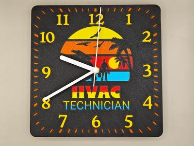 HVAC Technician Sunset Clock
