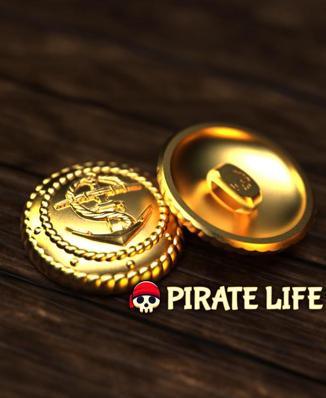 Captain's Button Anchor #1 | A Mark Of Command | Pirate Life 