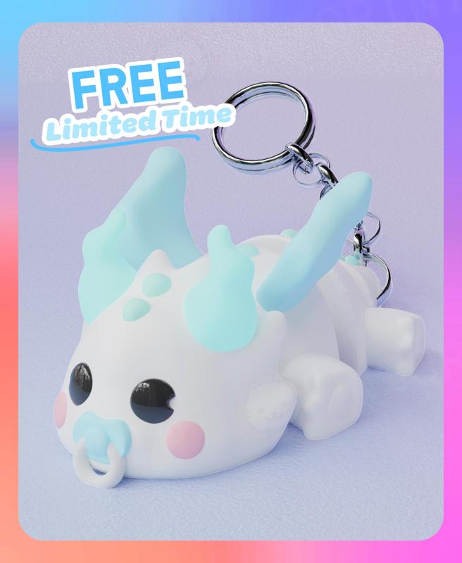 Flexi Baby Ghost Dragon Keychain (Single Color)