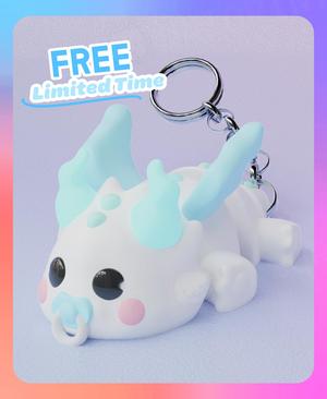 Flexi Baby Ghost Dragon Keychain (Single Color)